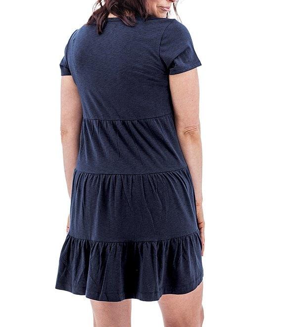 Aventura Asherton Solid Organic Cotton Blend Slub Knit Jersey Scoop Neck A-Line Dress Product Image