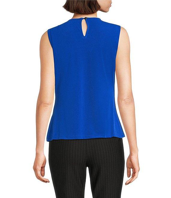 DKNY by Donna Karan Ruched Crew Neck Sleeveless Top Product Image