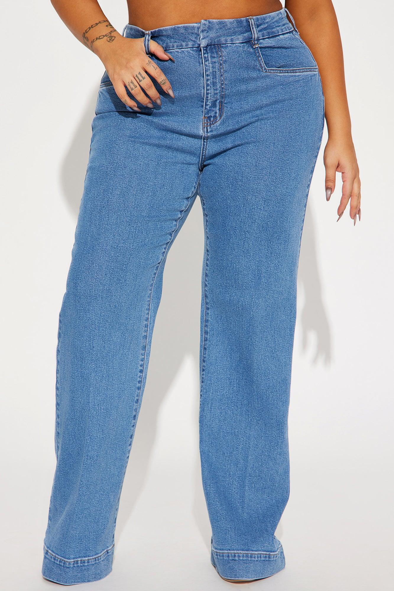 Western Showdown Trouser Flare Jeans - Medium Wash Product Image