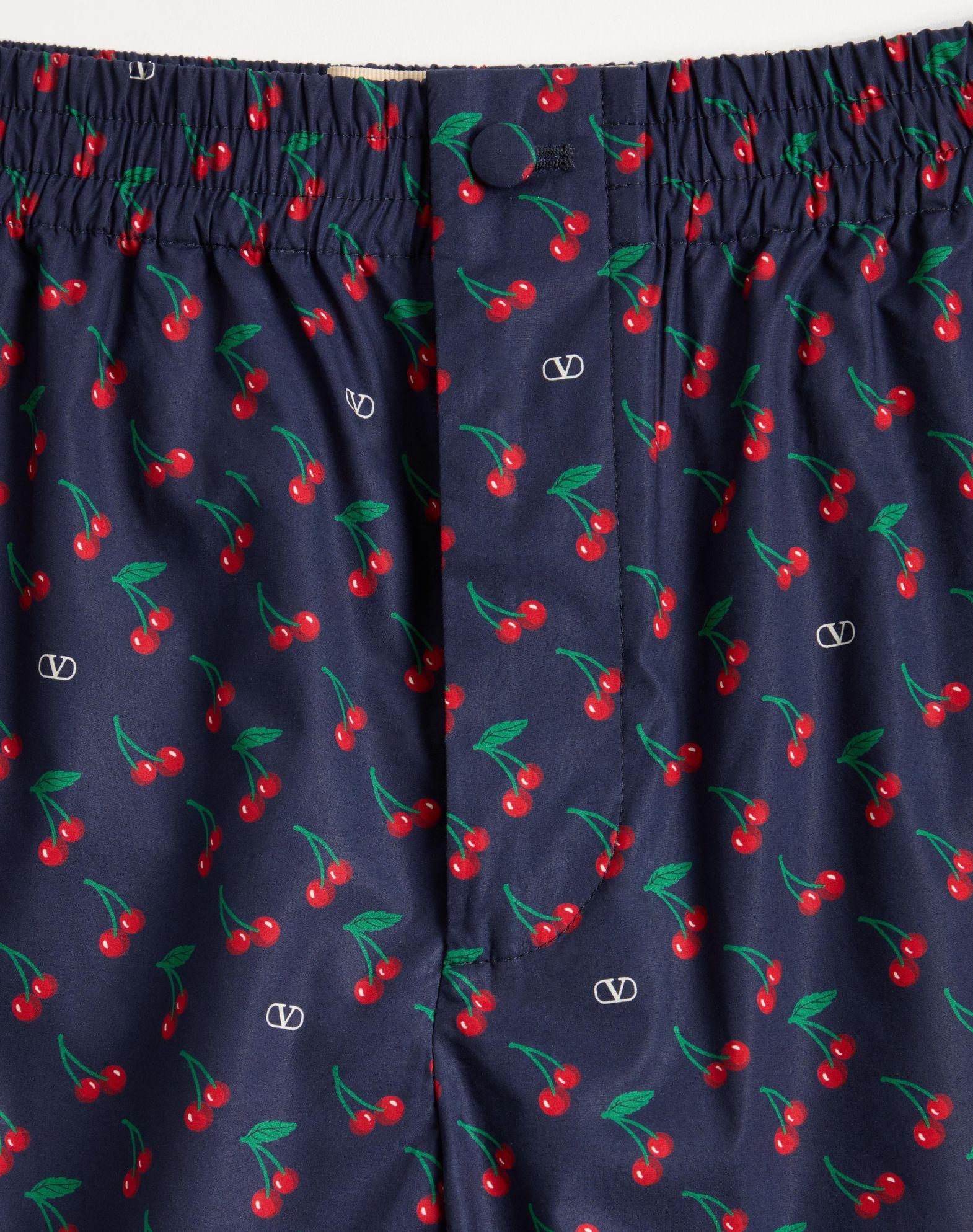 Cotton Poplin Bermuda Shorts With Cherryfic Print Product Image
