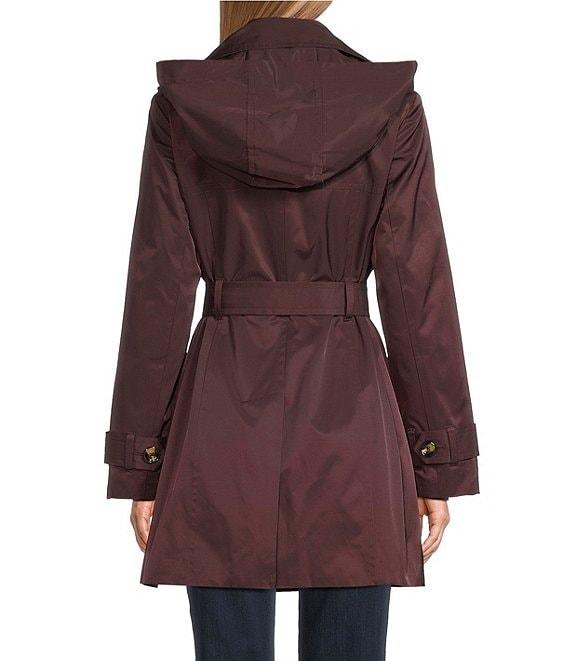 London Fog Double Collar Long Sleeve Belted Single Breasted Trench Coat Product Image