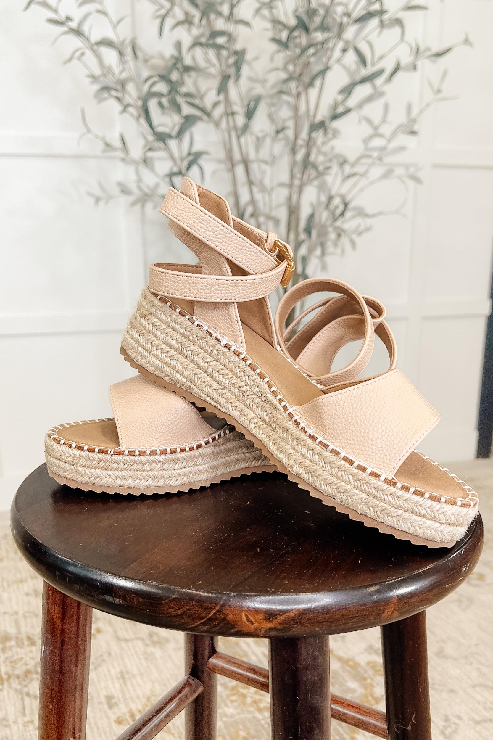 Sandy Heights Platform Sandals in Blush Female Product Image