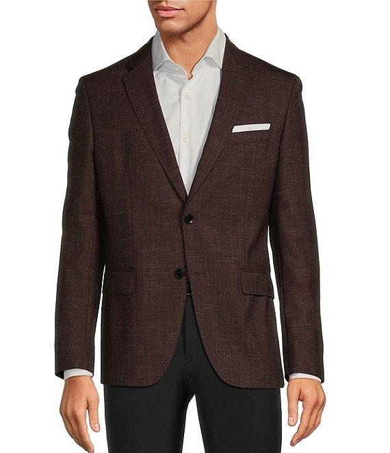 Hugo Boss Slim Fit Line Motif Pattern Wool Blend Sport Coat Product Image