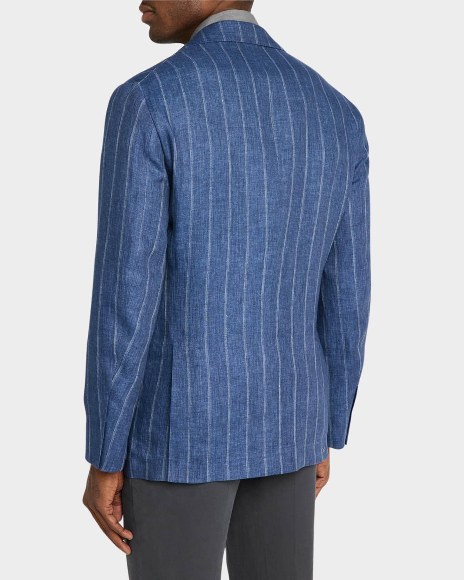 Men's Linen Pinstripe Single-Breasted Sport Coat Product Image