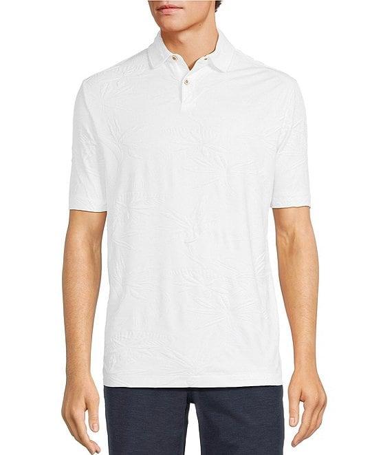 Caribbean Eyelet Embroidery Short Sleeve Woven Camp Shirt Product Image