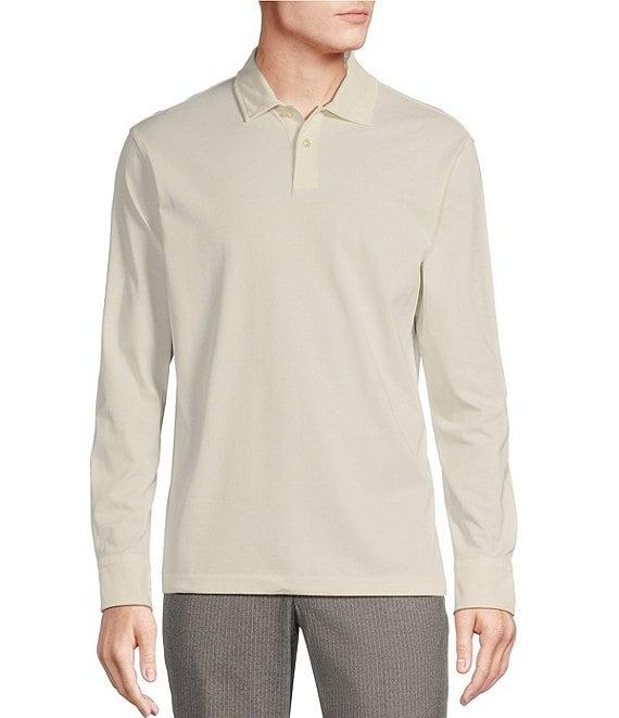 Daniel Cremieux Signature Label Mount Lussari Collection Birdseye Knit Long Sleeve Polo Shirt Product Image