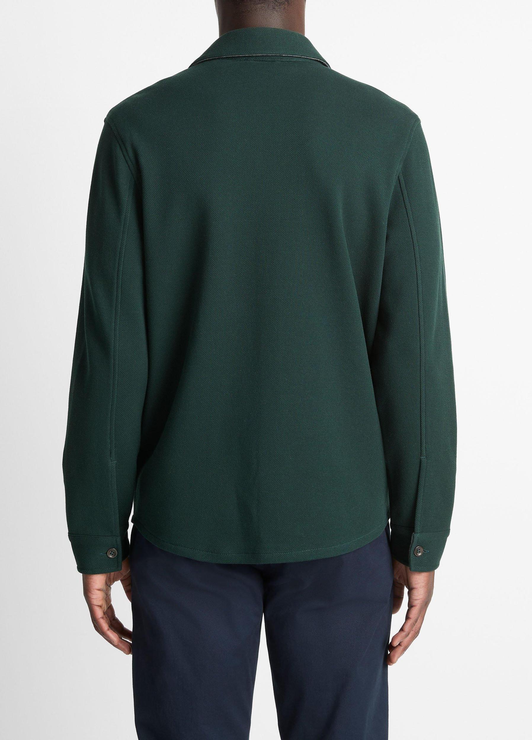 Double-Knit Cotton-Blend Piqué Shirt Jacket Product Image