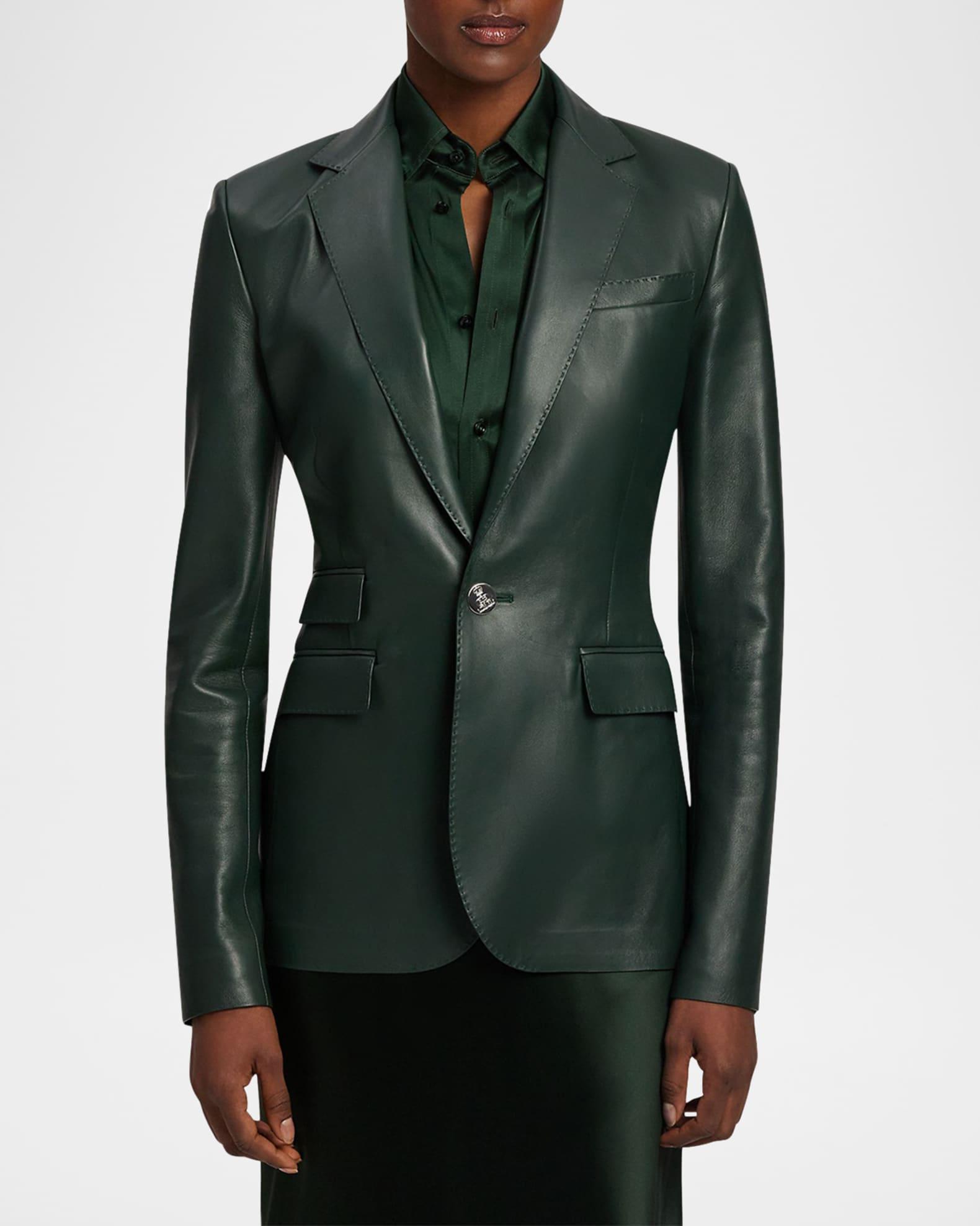 Parker Leather Single-Breasted Jacket Product Image