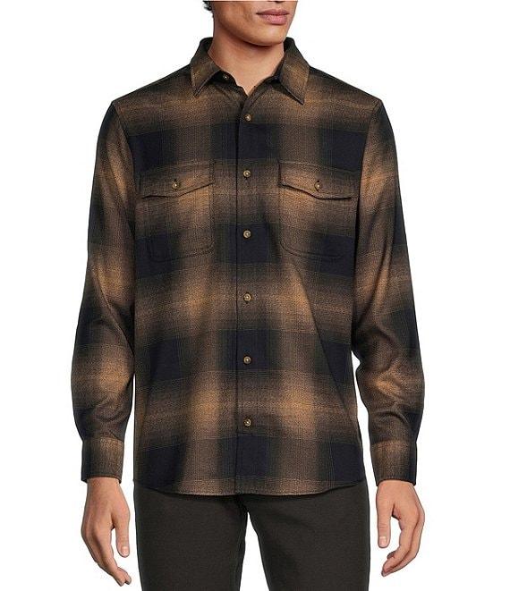 Rowm Long Sleeve Jaspe Ombre Plaid Button Down Shirt Product Image