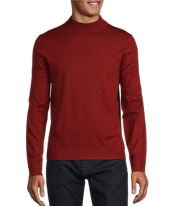Murano Solid Performance Textured Long Sleeve Mock Neck Sweater Product Image