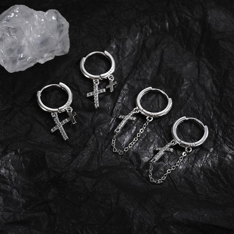 DANGLE CROSS EARRINGS (PAIR) Product Image