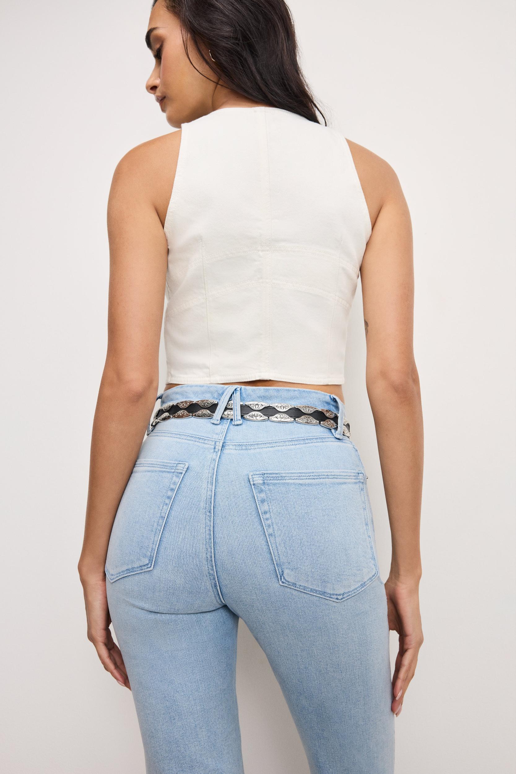 GOOD CURVE STRAIGHT COMPRESSION JEANS | INDIGO949 Product Image