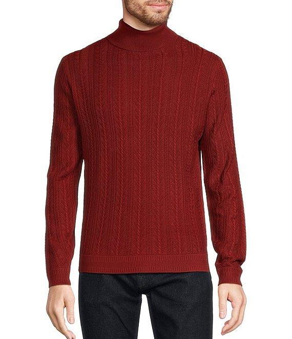 Murano Performance Textured Long Sleeve Turtleneck Sweater Product Image