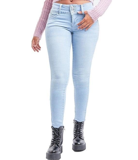 YMI Jeanswear Wbb Repreve High Rise Fray Panel Skinny Jeans Product Image