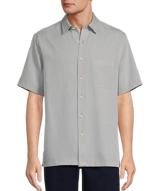Roundtree & Yorke Short Sleeve Small Check Sport Shirt Product Image