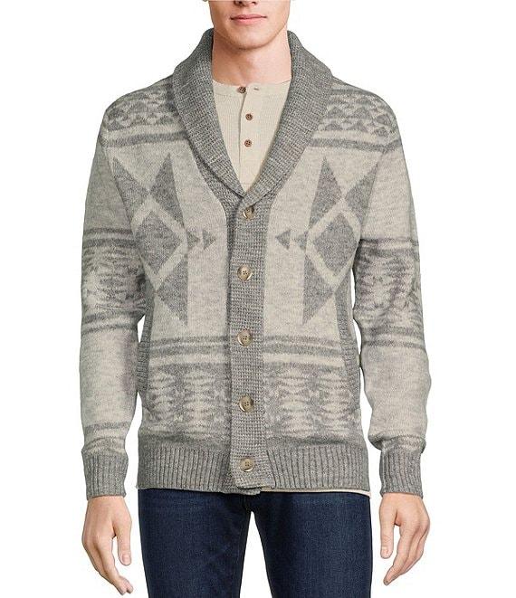 Rowm Long Sleeve Jacquard Cardigan Sweater Product Image