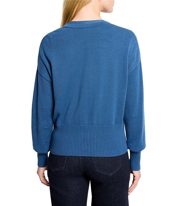 NIC + ZOE Snap It Pure Cotton Round Neck Long Sleeve Cardigan Product Image