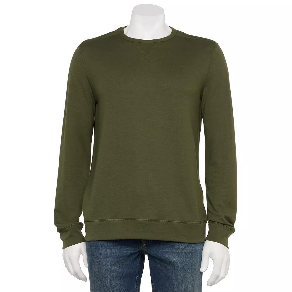 Men's Sonoma Goods For Life® Adaptive Double-Knit Long Sleeve T-Shirt, Size: Small, Green Product Image