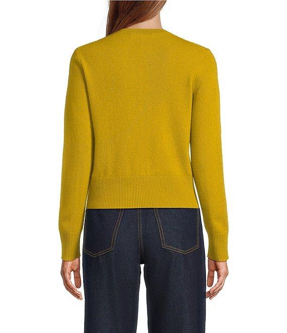 Antonio Melani Lindsay Crew Neckline Long Sleeve Button Front Cashmere Cardigan Product Image