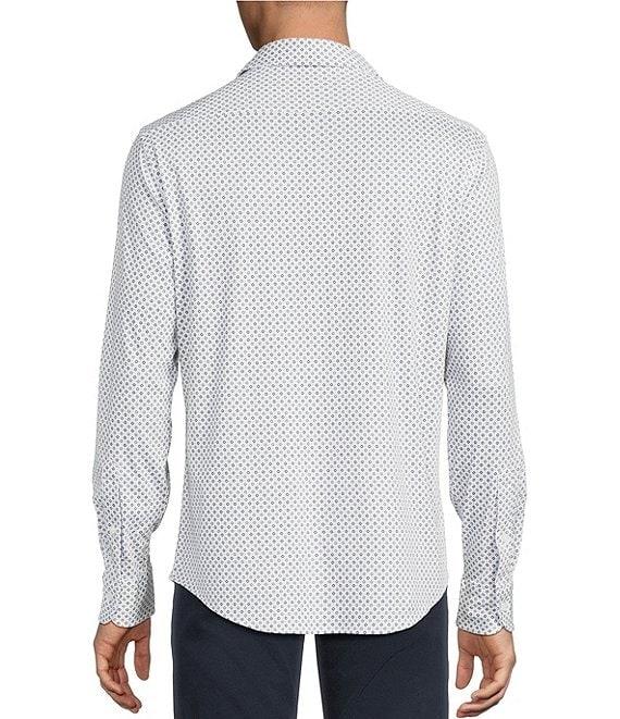 Cremieux Blue Label Interlock Coat Front Long Sleeve Geometric Print Knit Shirt Product Image