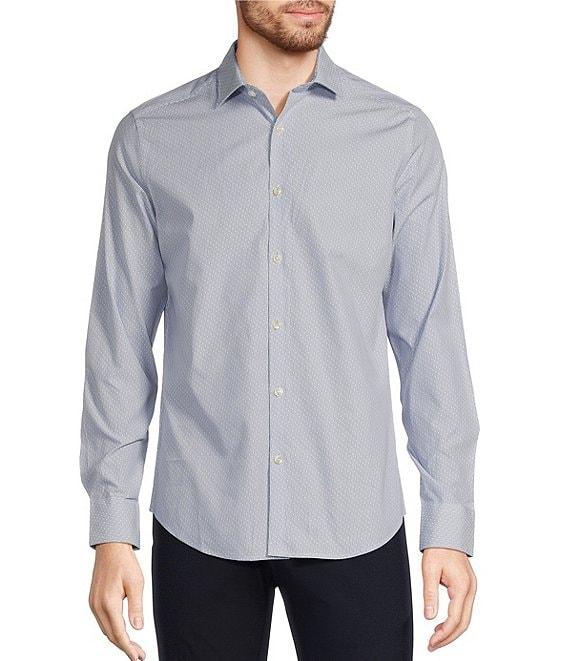 Murano Slim Fit Tick Stripe Long Sleeve Woven Shirt Product Image