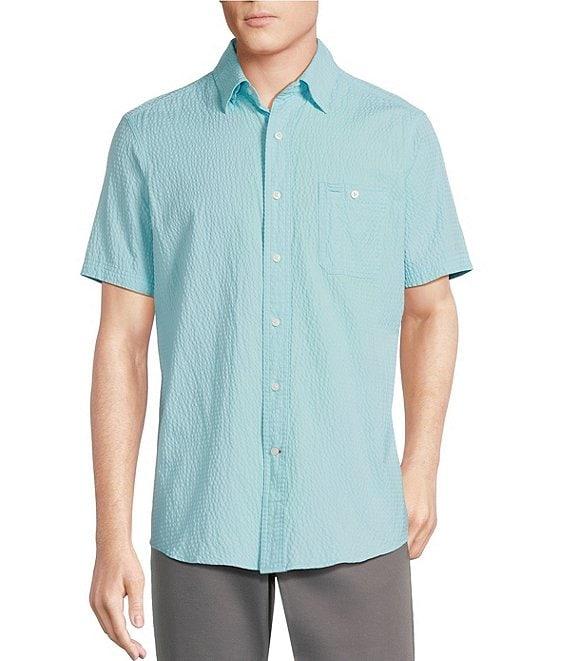 Cremieux Blue Label Performance Stretch Solid Seersucker Short Sleeve Woven Shirt Product Image