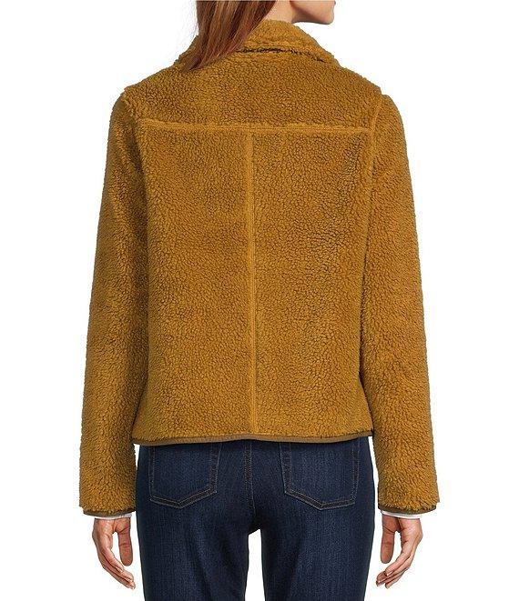 L.L.Bean Sherpa Fleece Stand Collar Long Sleeve Snap-Front Cozy Jacket Product Image