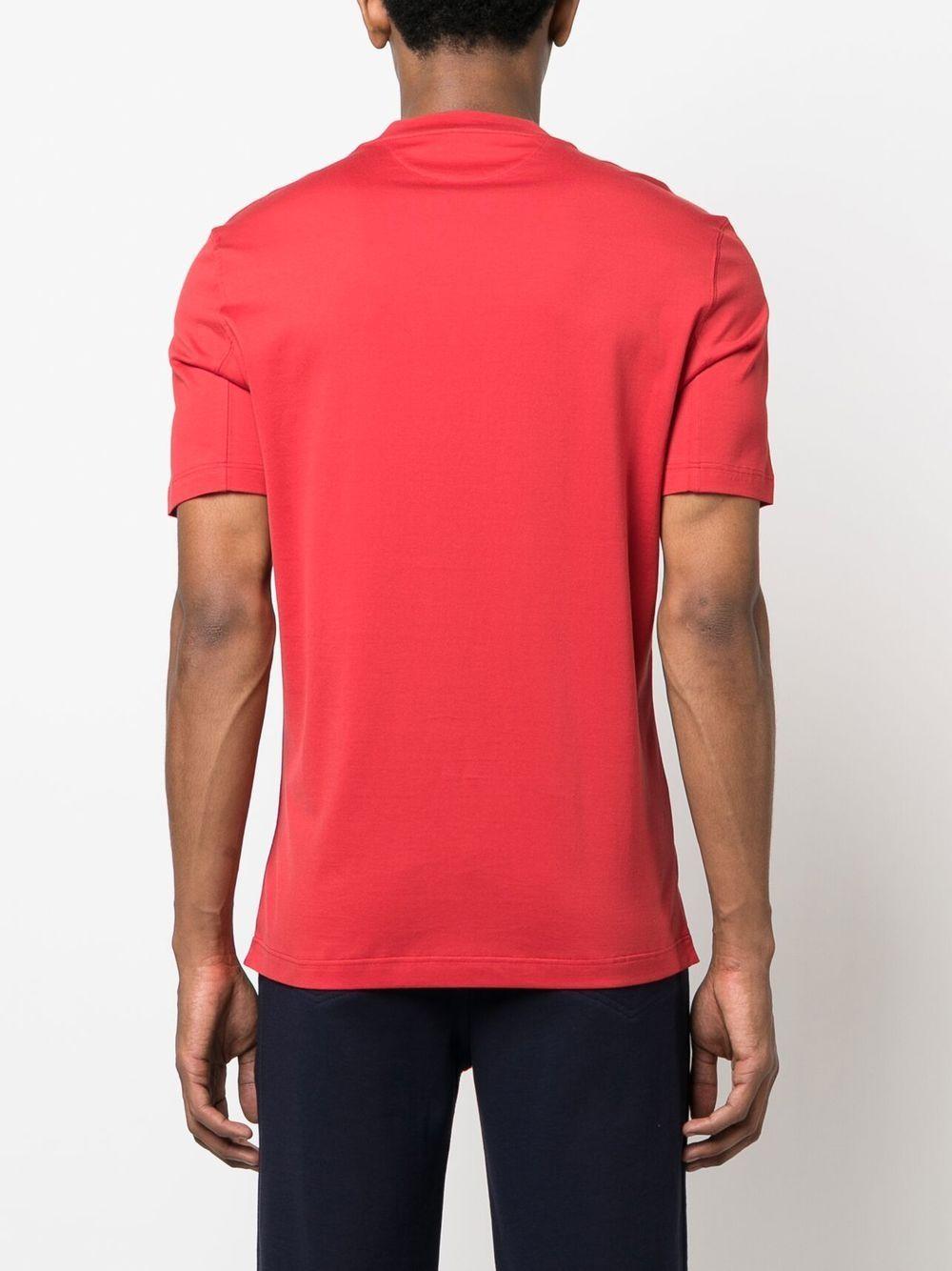 logo embroidery cotton T-shirt Product Image