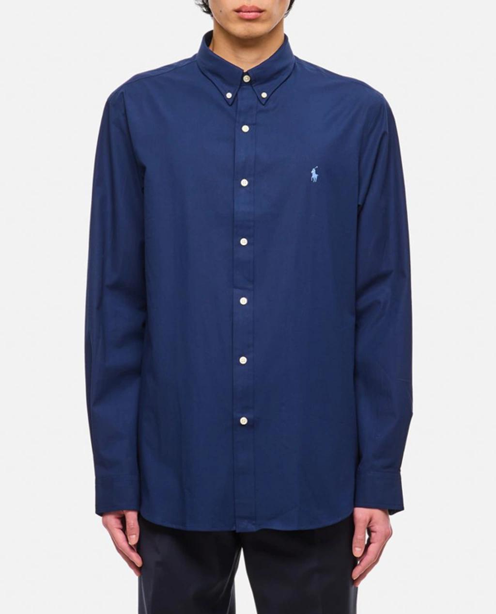 POLO RALPH LAUREN Camicia Bd In Popeline Stretch Slim-fit Shirt In Blue Product Image
