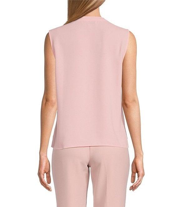 Kasper Ruffle Split V-neck Sleeveless Blouse Product Image