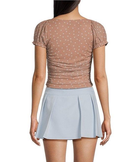 GB Knit Dotted Mesh Cinched Top Product Image