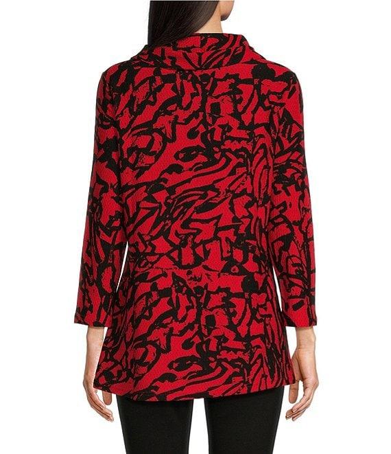 Calessa Textured Knit Cowl Neck 3/4 Sleeve Tunic Product Image