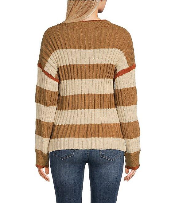 Sadie & Sage Crewneck Violette Striped Sweater Product Image