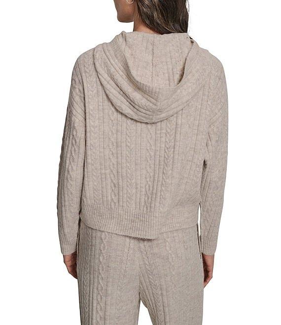 DKNY Sport by Donna Karan Cable Knit Coordinating Sweater Hoodie Product Image