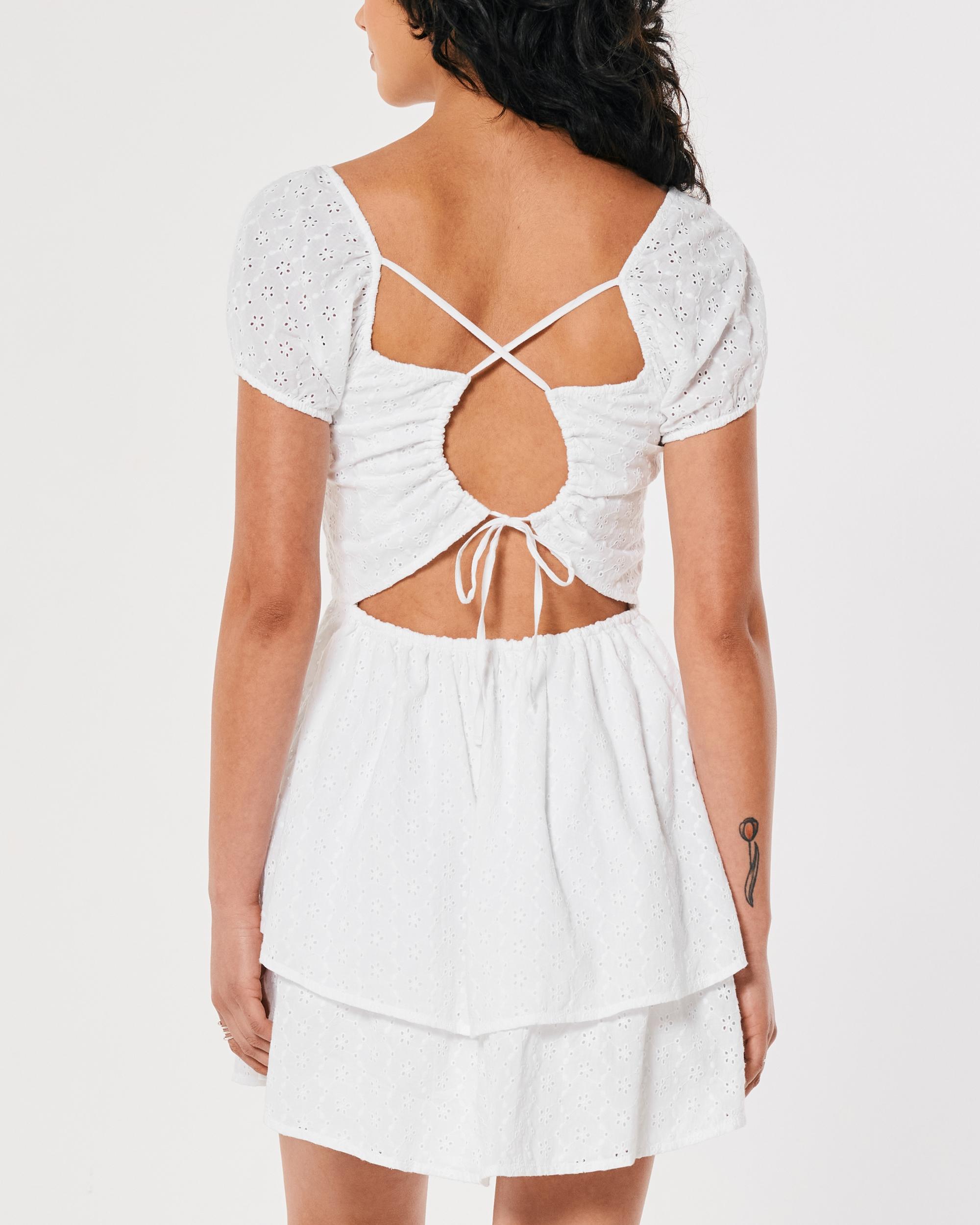 Tie-Back Double-Tier Short Dress Product Image