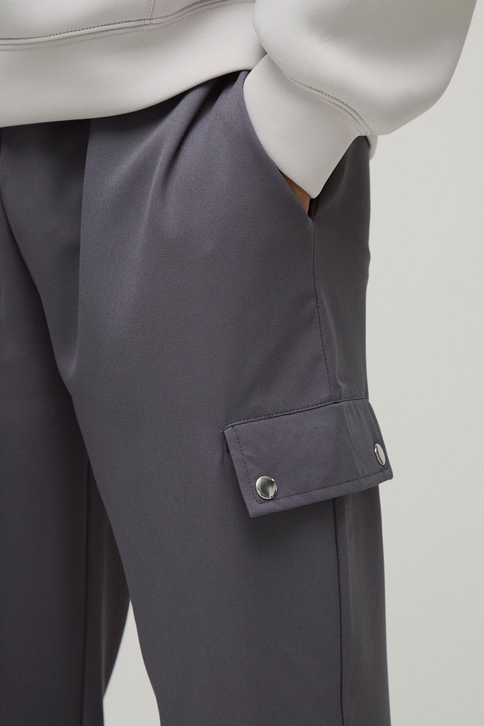 Elasticated Waist Straight Fit Cargo Track Pants | boohooMAN USA Product Image