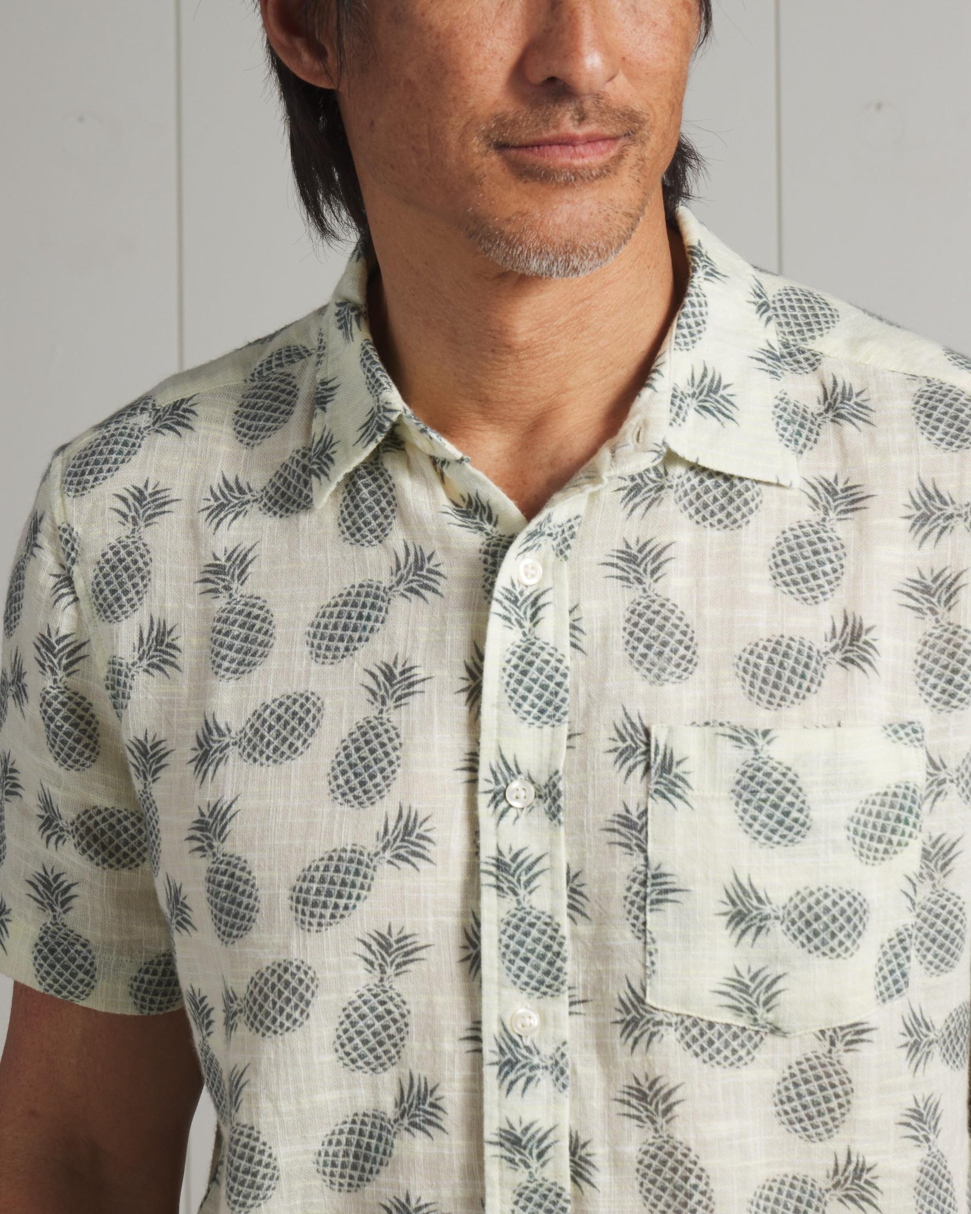 Madras Cottage Loom Printed Shirt - Blue Pineapple Product Image