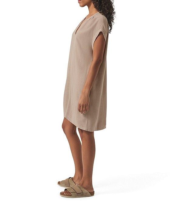 Splendid Lana Woven V-Neck Short Sleeve Mini Shift Dress Product Image