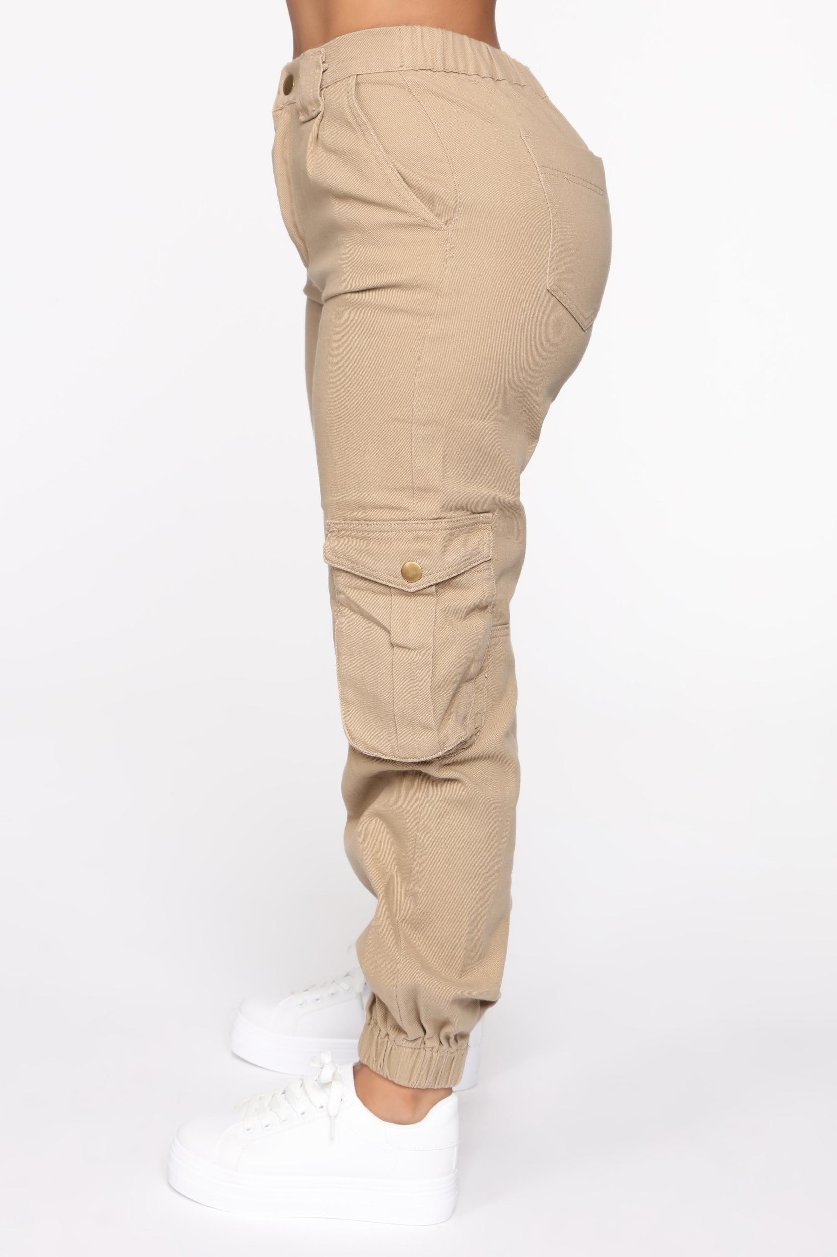 Leslie Cargo Joggers - Khaki Product Image