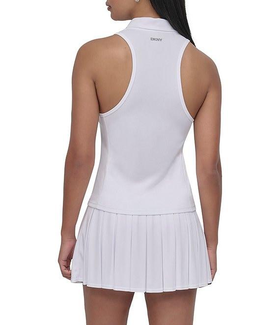 DKNY Sport by Donna Karan Court Pique Collared Neckline Sleeveless Racerback Polo Tank Product Image