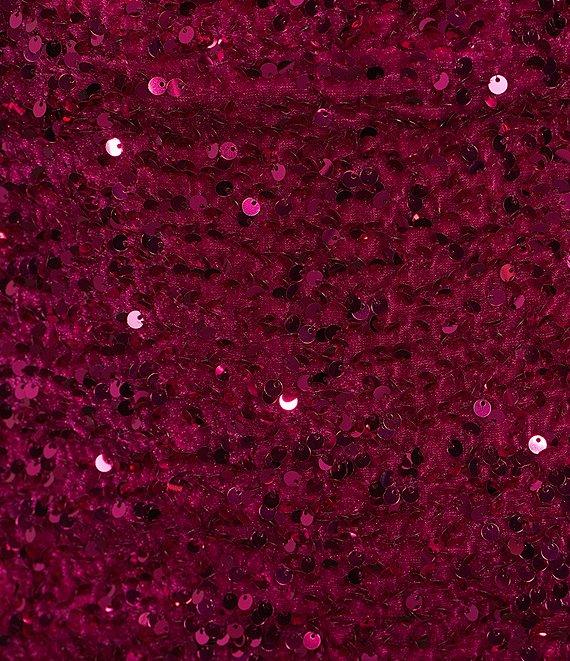 Midnight Doll Strapless Sweetheart Neck Velvet Sequin Removeable Semi-Bodycon Dress Product Image