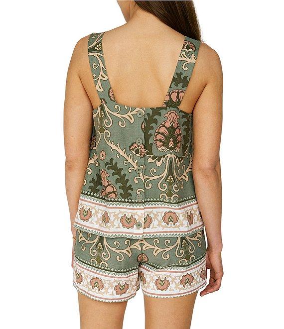 Sanctuary Art Deco Border Print Square Neck Sleeveless Coordinating Top Product Image