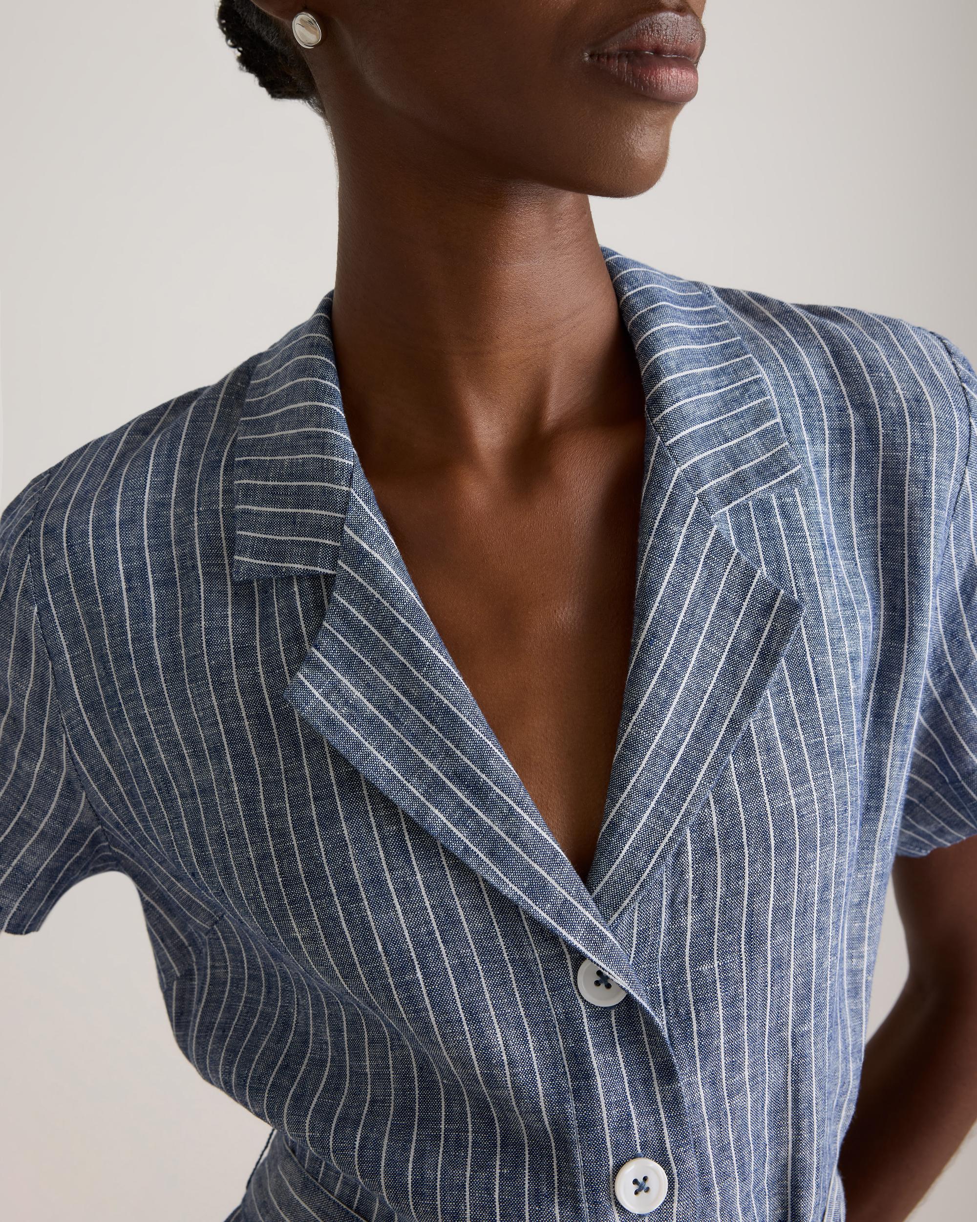 Quince | Women's 100% European Linen Button Front Dress Product Image