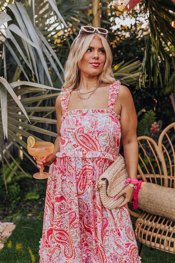 Sunset Splendor Satin Midi Curves Product Image