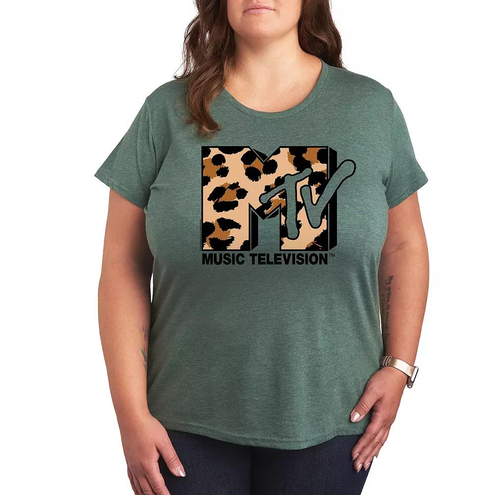 Plus MTV Leopard Art Graphic Tee, Women's,  Product Image