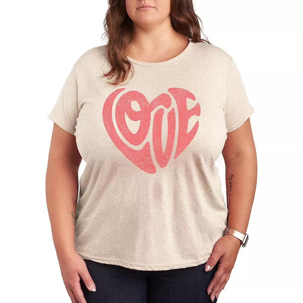 Plus Love Heart Graphic Tee, Women's,  Product Image