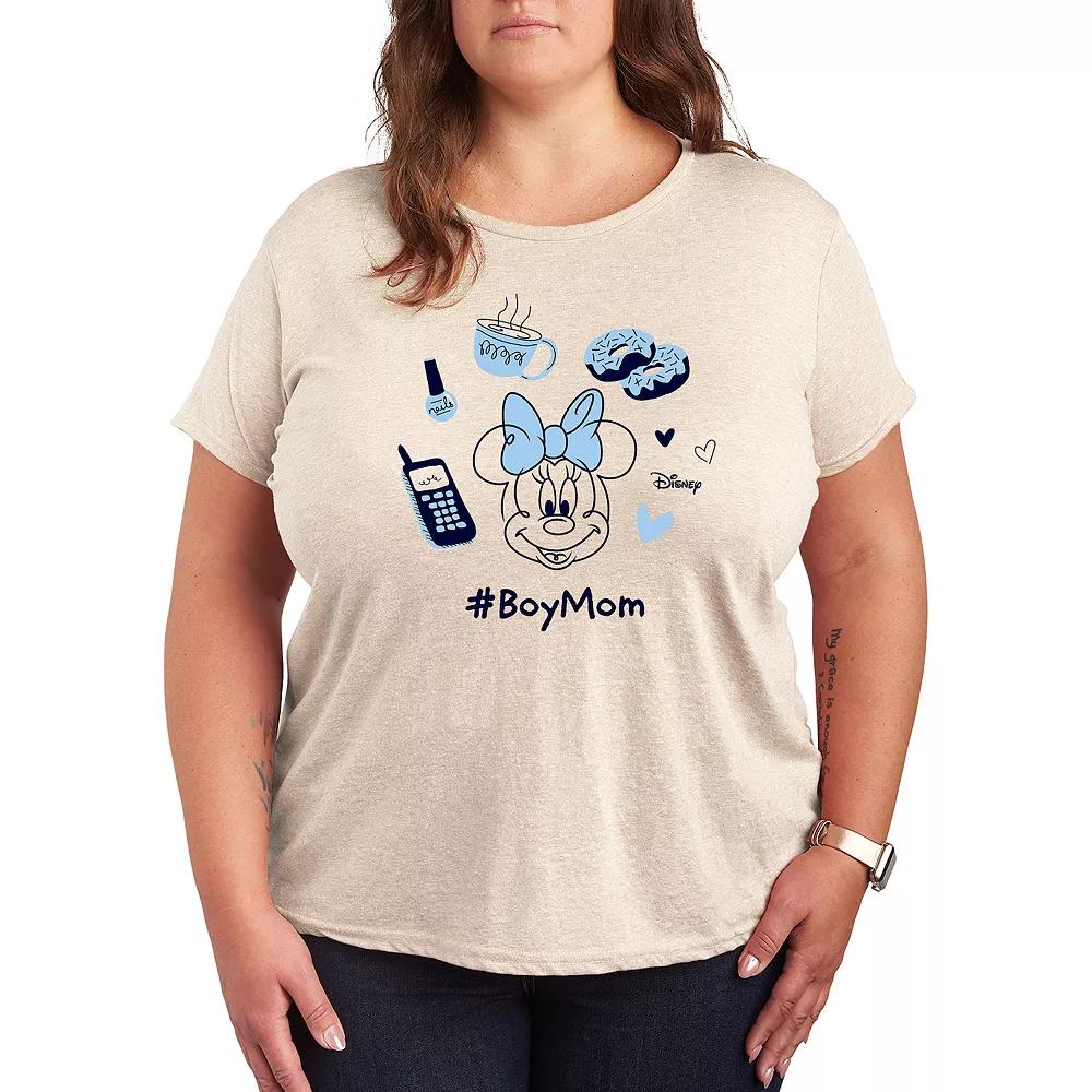 Disney's Minnie Mouse Plus Boy Mom Graphic Tee, Women's,  Product Image