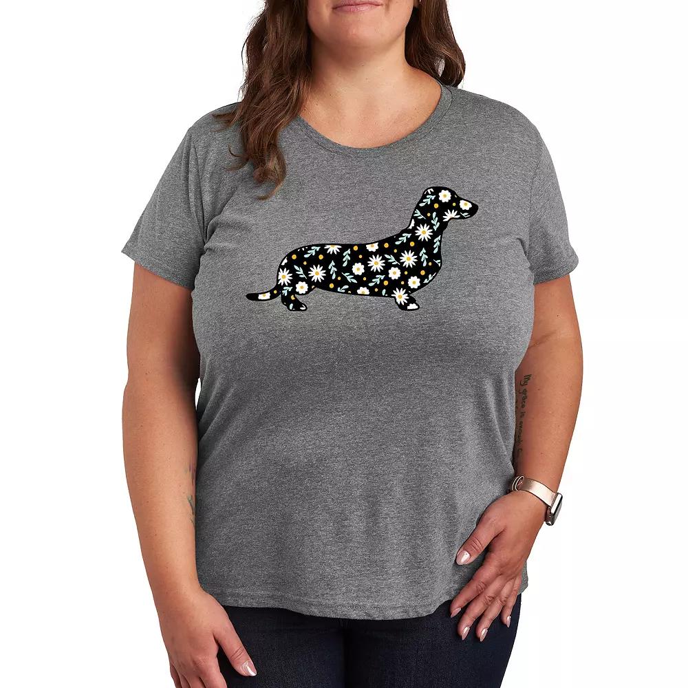 Plus Daisy Fill Dachshund Graphic Tee, Women's,  Product Image