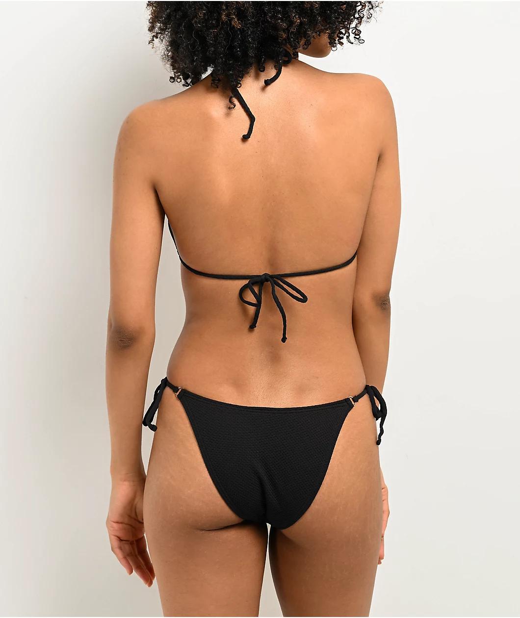 Damsel Bonnie Pique Black Triangle Bikini Top Product Image