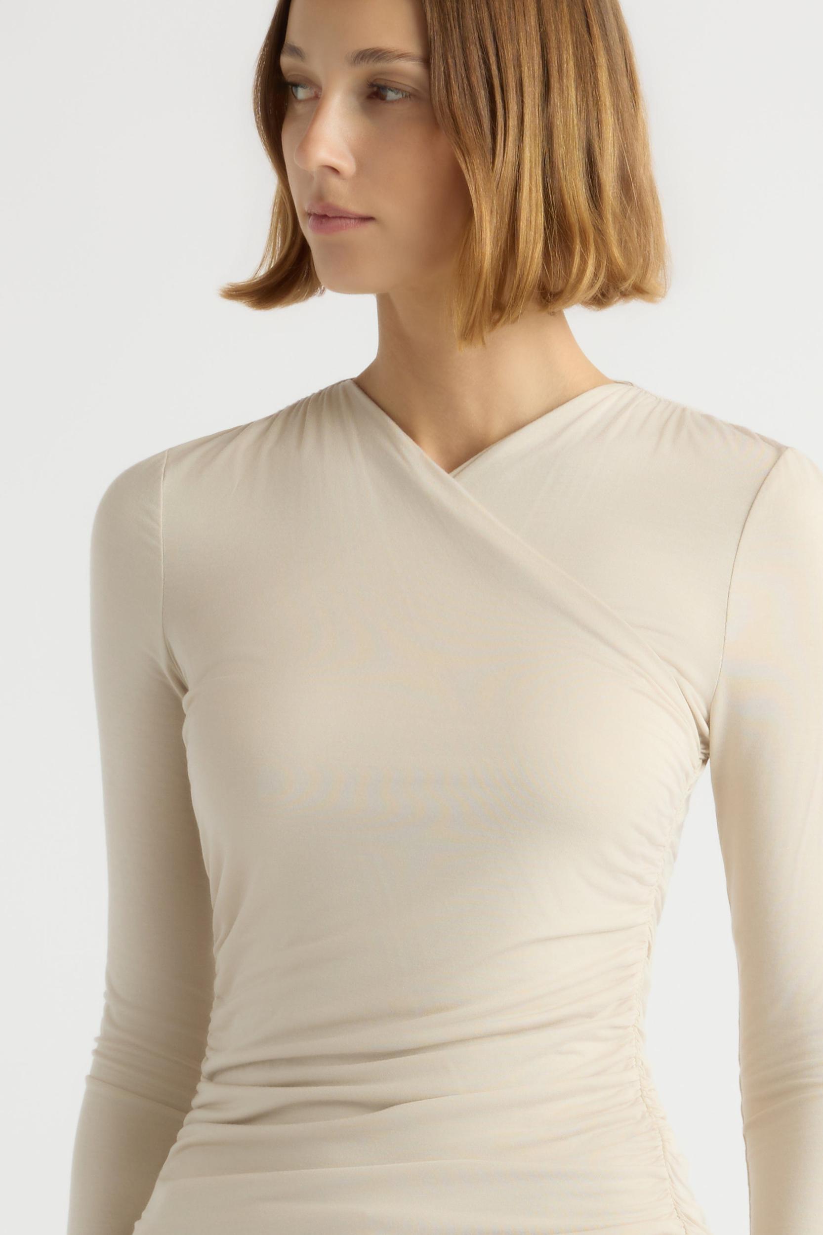 Lilou Wrap-Neck Long-Sleeve Tee Product Image
